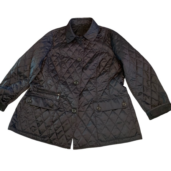 Fuchs Schmitt Womens Black Winter Puffer Coat Sz 18 W/Pockets Button Closure - Picture 3 of 9